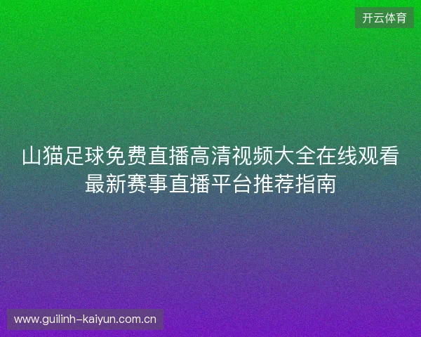 山猫足球免费直播高清视频大全在线观看最新赛事直播平台推荐指南